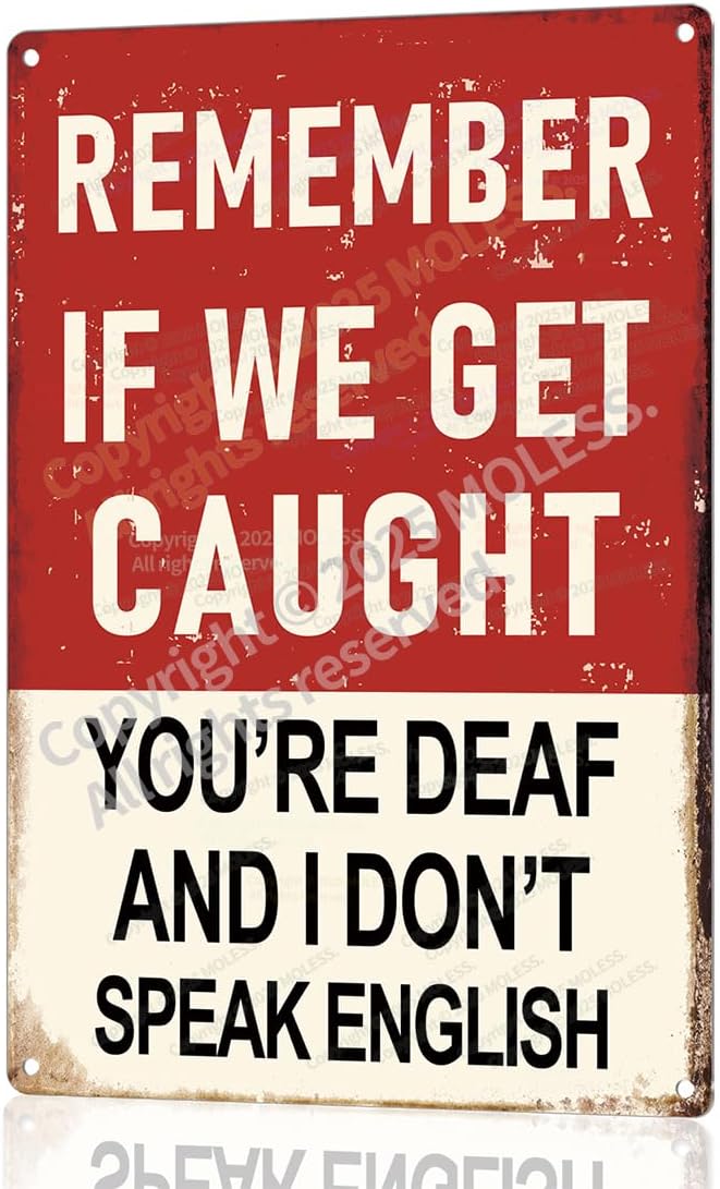 "Remember If We Get Caught" Funny Bar Sign or Man Cave Decor | 12x8″ Durable Vintage Metal Beer Signs Wall Decorations for Home Bar/Basement/Garage/Mancave, 2354