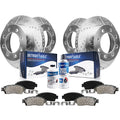 Detroit Axle - Brake Kit for Chevrolet GMC Silverado Sierra 2500 3500 HD Drilled & Slotted Brake Rotors and Ceramic Brakes Pads
