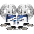 Detroit Axle - Brake Kit for 2005-2012 RL 2006 2007 2008 2009 2010 2011 Drilled & Slotted Brake Rotors Ceramic Brakes Pads Front